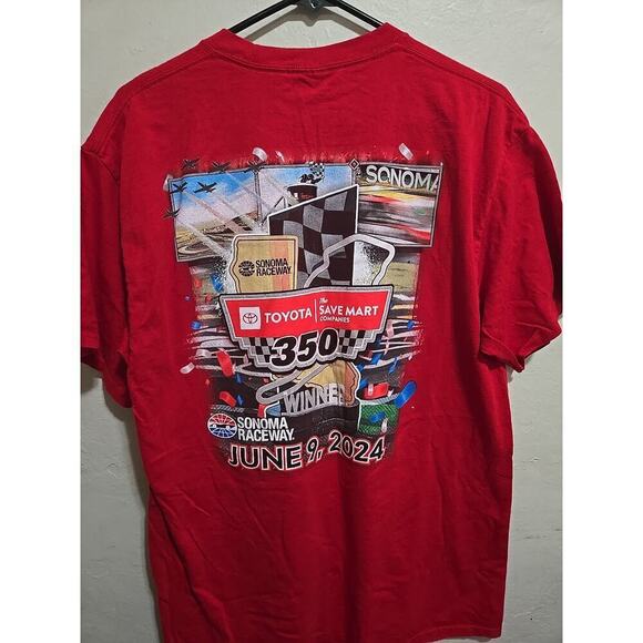 Sonoma Raceway auto racing t-shirt Red Toyota 350 June 9, 2024 - Picture 4 of 7